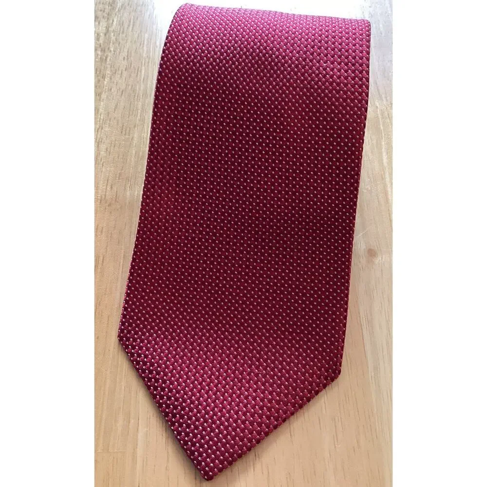 IZOD Men’s Tie red beige Micro dot 3.5” silk mens‎ Designer Necktie Tie